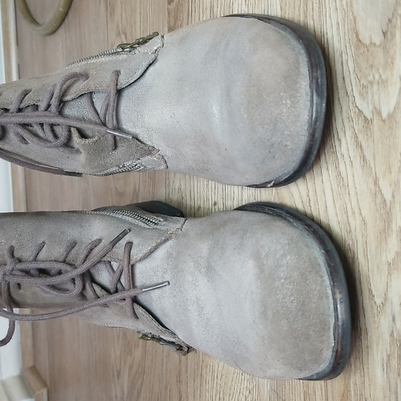 John Varvatos Suede Leather Mens Grey Distressed Lace Ankle Chukka Boots Zipper - Picture 2 of 13